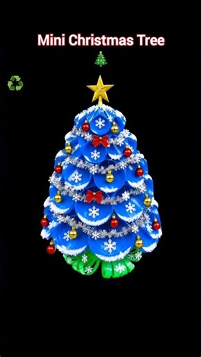 DIY Mini Christmas Tree from Plastic Covers/Bottles #plasticbottlecrafts #christmas #hollidays
