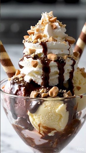 🍫 Chocolate Drizzle Ice Cream Sundae That Looks So Good!