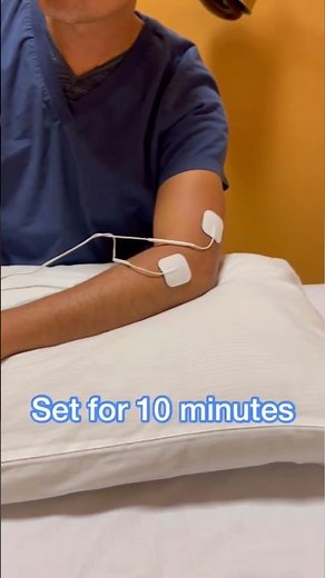 Tennis elbow using TENS machine for pain