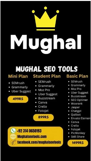 ✨ Mughal SEO Tools brings you the best premium tools like: 🚀 Unlock Premium SEO Tools at Unbeatable Prices! 🚀 👉 Don't miss out on this amazing offer! Start today and elevate your digital presence! ✅ Ahref 💬 ChatGPT 4 📈 SEMrush 🔍 Ubersuggest ✍️ Grammarly ...and much more! 😱 | Mughal Seo Tools