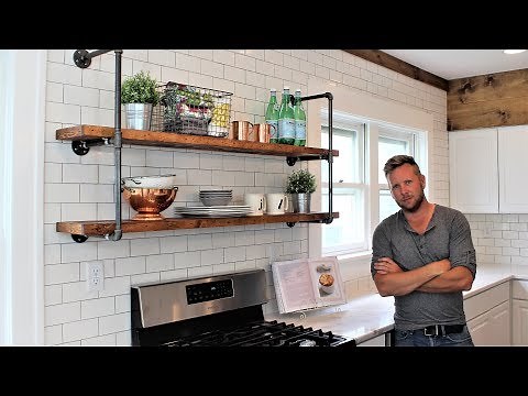 The Farmhouse Pipe Shelves - Easy DIY Project (includes hanging)