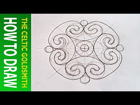 How to Draw Celtic Patterns 96 - Spiral Celtic Cross/Mandala 4of8