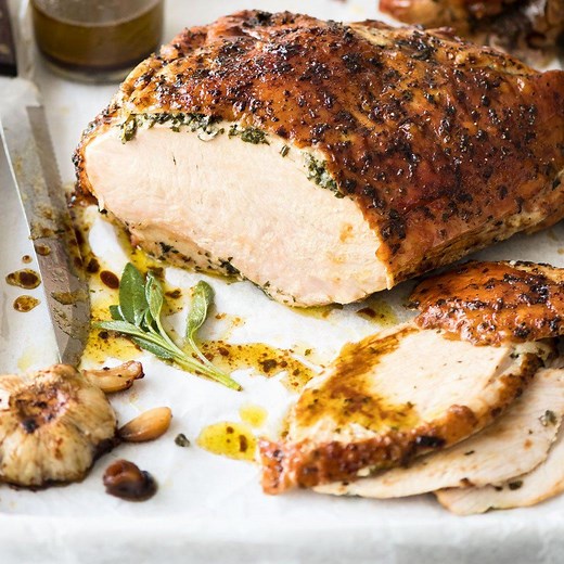 EPIC JUICY ROAST TURKEY BREAST!!! 🦃 https://www.recipetineats.com/garlic-herb-butter-roasted-turkey-breast | RecipeTin