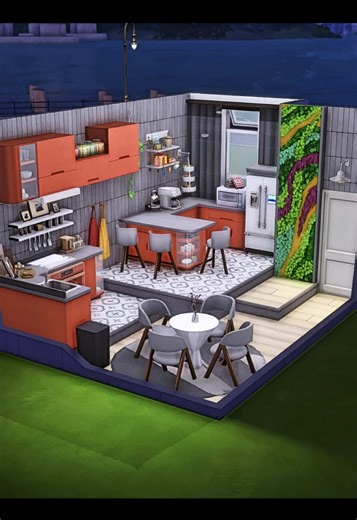 Stylish and cozy kitchen 🤍❤️ If you like it, leave any comment 🥰 #sims4build #sims4nocc #stopmotion #sims4buildingtips #sims4kitchen