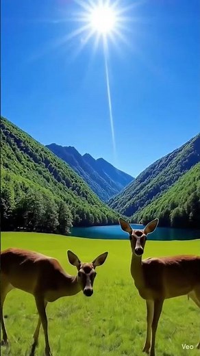 Heavenly Green Valley View 🌿✨ | Peaceful Lake Mountains | Nature Shorts 8K