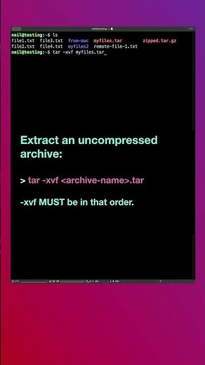 How to extract archives with the tar command | Linux for Beginners #shorts