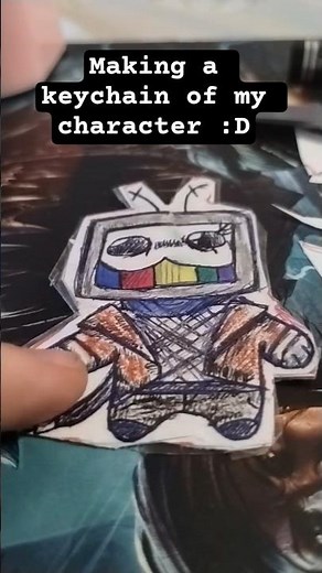 MAKING A KEYCHAIN OF MY [[200+TH]] OC !! #oc #craft #keychain #originalcharacter #papercraft #art