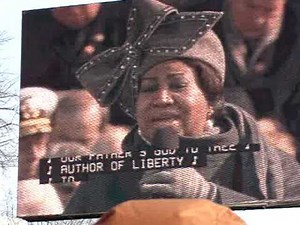 Aretha Franklin singing at the Barack Obama Presidential Inauguration