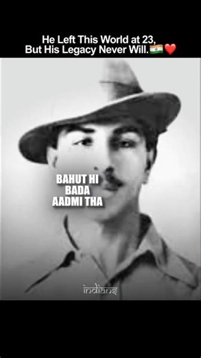 🇮🇳 He Died at 23, But His Legacy Lives Forever ❤️ | Bhagat Singh #Shorts