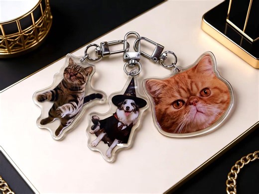 Custom Cat & Dog Keychain, Personalized Pet Photo Keychain, Holiday Gift for Pet Lovers, Unique Animal Keepsake - Etsy