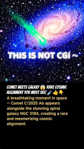 Comet Meets Galaxy 😱 Rare Cosmic Alignment You Must See! ☄️