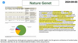 Nature genetics—神经遗传学研究重磅：全基因组研究分析揭示一系列与脑瘫相关的基因变异