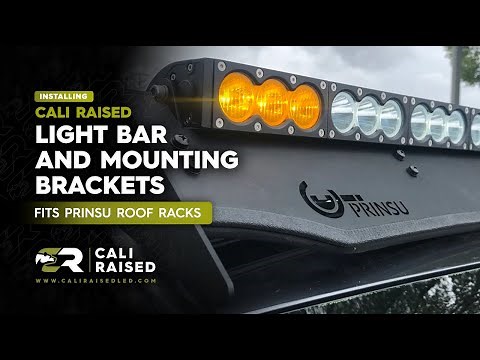 Mounting Brackets and LED Light Bar On Prinsu Roof Rack Installation