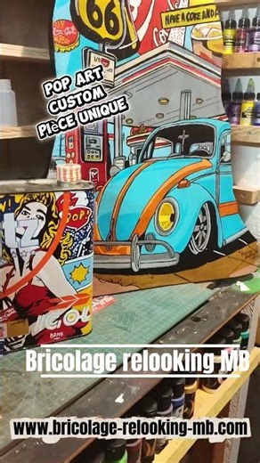 réalisation sur mesure #arturbain #popart #americanstyle #retro #bikers #customart