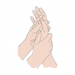 hand massage lineart, color image of body colors basic movements of...