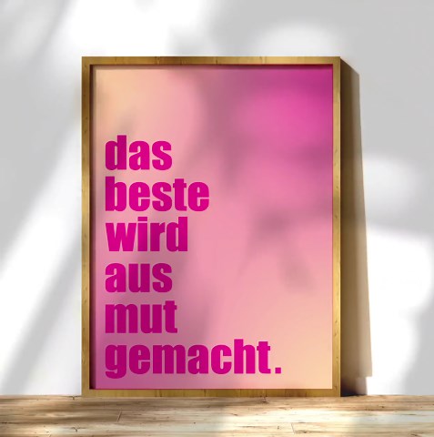 Fortune Favours the Brave Poster, Motivational Quote Print With Gradient - Etsy