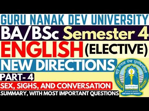 New Directions | BA Sem 4 English Literature | Elective English BA 4th Sem | BSc Sem 4 English