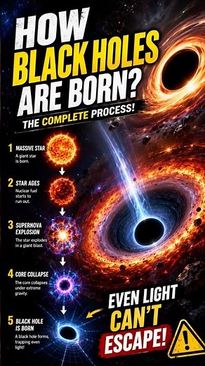 How Black Holes Are Born? 🕳️ | Complete Black Hole Formation Explained in 3D Animation #blackholes