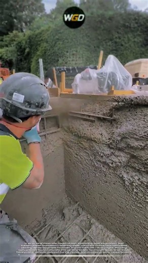Concrete wall construction technique: Pneumatic shotcrete spraying system for reinforced pool