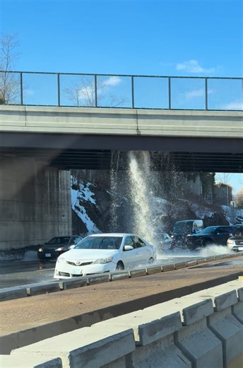 TRAFFIC ALERT: A major water main break has SHUT DOWN part of I-93 in Milton. • I-93 South closed at Exit 9 • Lane closures on I-93 North at Exit 9 • East Milton Square overpass impacted Repairs could take hours. Expect major delays and avoid the area if you can. 📹: @tfoley07 | Only In Boston