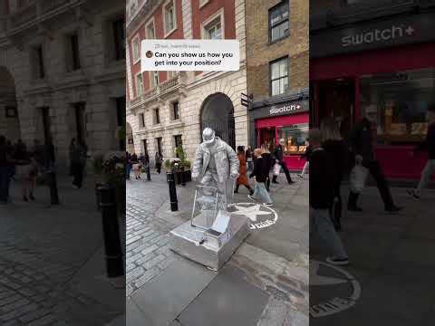 Silver man statue was asked on TikTok, how it gets into his shovel trick?🤔 Here is the magic answer