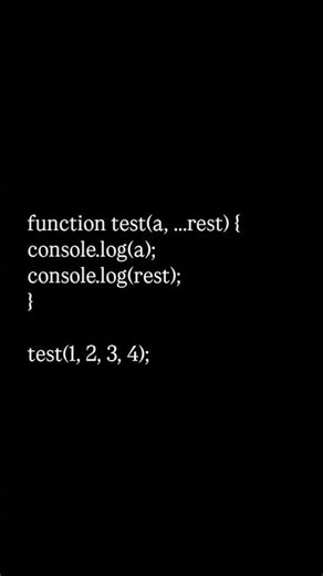 Rest operators vs normal parameters. #rest #operator #javascript #programming #coding#webdevelopment