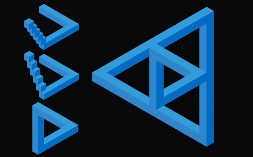 〔manim小动画〕矛盾空间三角形小动画 | Impossible Triangle by manim