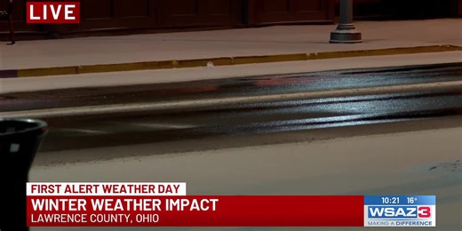 Snowfall impacting Lawrence County, Ohio