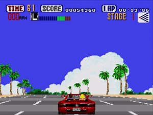 精品赛车游戏户外大飙车outrun MD家用机版本来试玩下，素质6了