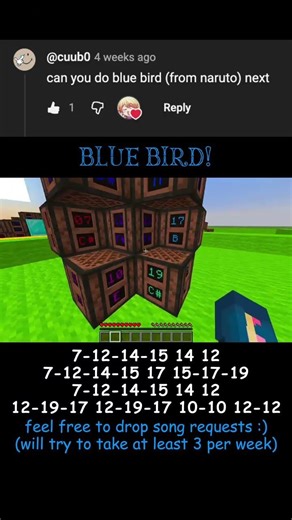 Blue Bird - Naruto OP3 (a simple note block tutorial)