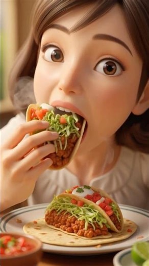 Crunchy Taco Bites 🌮ASMR #shorts #tacos #food #mukbang