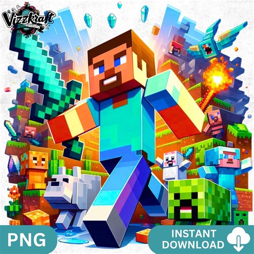 Minecraft PNG File for Sublimation, Minecraft Shirt PNG, High Resolution, Instant Digital PNG Download, Png File - Etsy