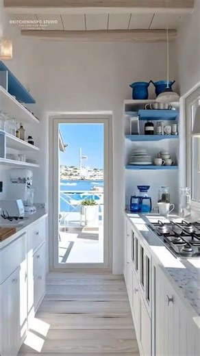 SANTORINI kitchen vibe 🌊🤍 #shorts #kitchendesign #kitchen #interiordesign #kitcheninspo