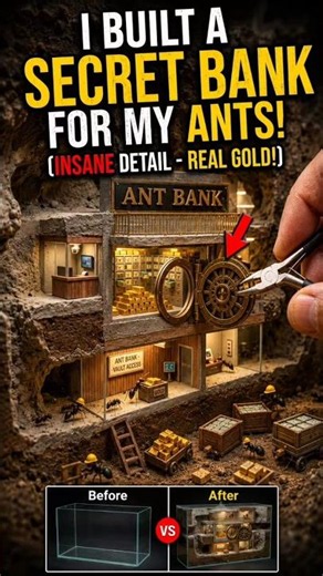 I Built a Secret Underground Bank for Ants | Crazy DIY Ant Farm Mega Project 🐜🐜 #miniature #shorts
