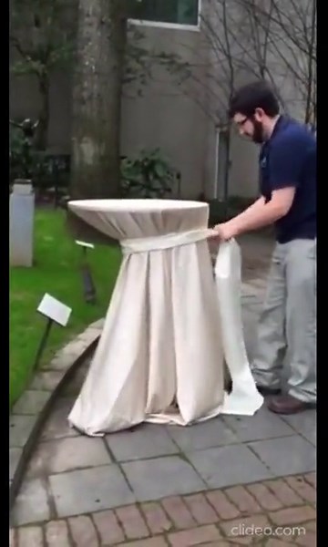 Bar Height Table Linen Set: 36" Round Polyester Tablecloth With Satin Sash - Etsy