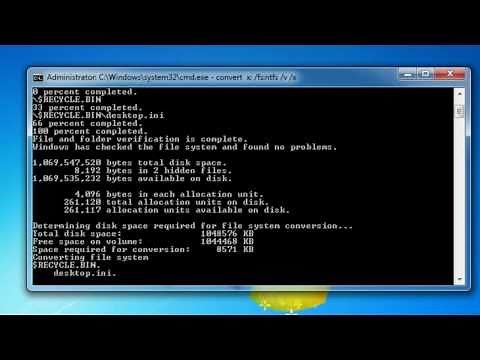 Convert a Fat32 File System to an NTFS File System - Windows 7