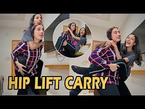 Hip lift carry challenge funny video/ zoya noor vlogs/jesica noor vlogs