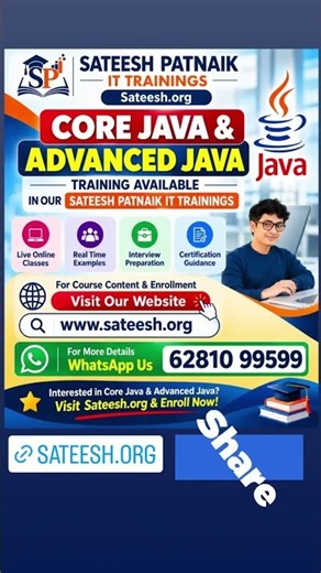 Core Java & Advanced Java Training 🚀 | Online Java Classes | Enroll In Sateesh.org | Sateesh Patnaik