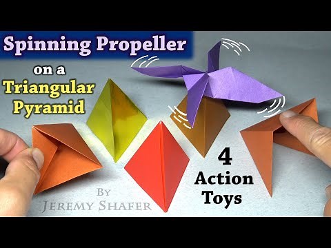 How to make an Origami 🎆SPINNING PROPELLER🎆 on a 🔺Triangular Pyramid🔺