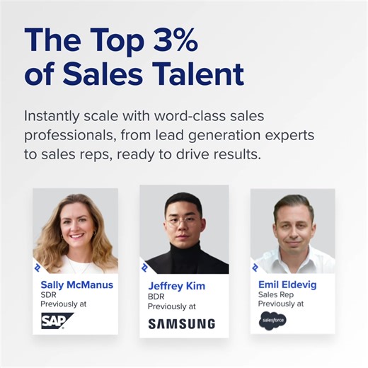 A new era of high-performance sales is here. With Toptal, companies get access to the top 3% of sales talent and tailored solutions, powered by cutting-edge technology and proven expertise. Scale faster, convert better, and outperform targets with end-to-end sales solutions. Find out more: toptal.com/sales | Toptal