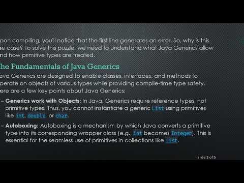 Understanding the Autoboxing Limitation with Primitive Types in Java Generics