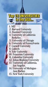 Top 15 Universities in the USA 🇺🇸 #university #college #highlights #usa #usareels | Appelgreen Maruja