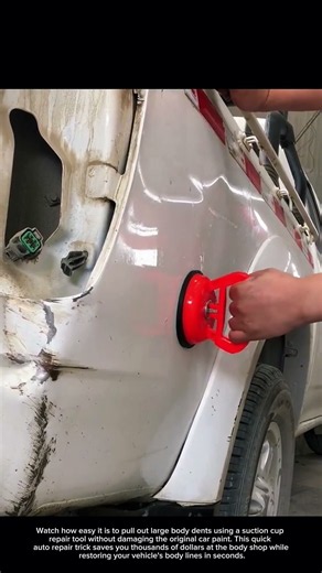 Fixing Big Car Dents with a Suction Cup Tool 🚗 #DentRepair #CarHack #DIYAuto
