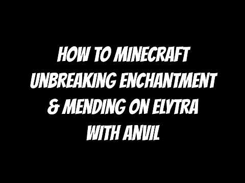 How to Minecraft Unbreaking Enchantment & Mending on Elytra with Anvil