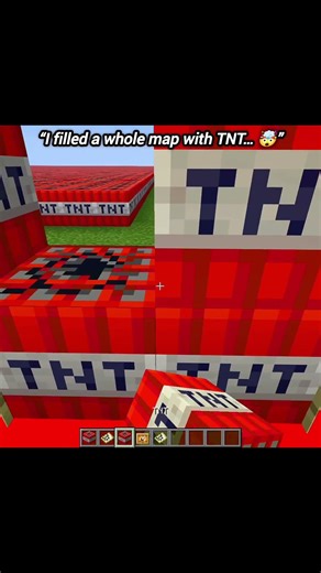I Filled a Whole Map With TNT… 🤯 Crazy Minecraft Illusion #shorts
