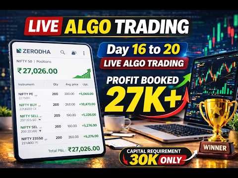Nifty Algo Trading Challenge Day 16–20 | Option Buying Strategy | Quantman | Live PnL
