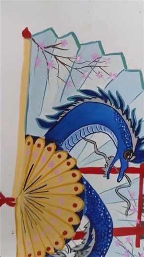 Hand fan design and colouring idea