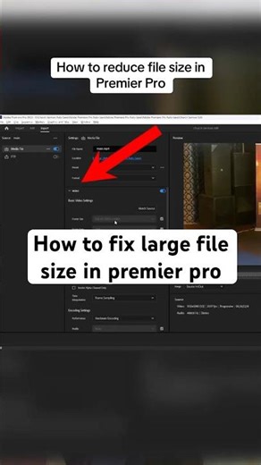How to fix large file size in premier pro