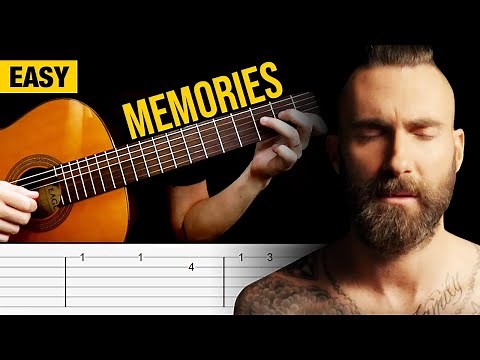 MEMORIES Guitar Tutorial | EASY TABS | Maroon 5