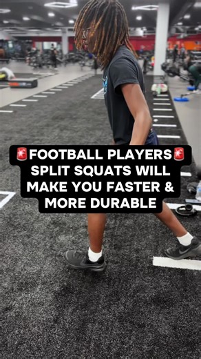 If football is played one leg at a time… why aren’t you training that way? 🏈⚡️ Split squats are one of the best exercises for building speed AND durability — and most athletes don’t use them enough. Here’s why they matter 👇 1️⃣ Build Real Single-Leg Strength Every sprint, cut, and hit happens off one leg. Split squats train that directly — improving balance, control, and force production. 2️⃣ Increase Acceleration Power Strong legs = more force into the ground. Split squats strengthen glutes, 